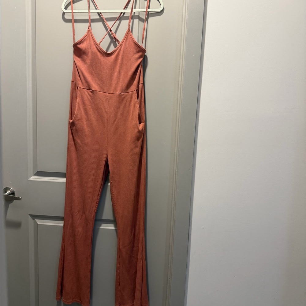 Aerie Strappy Coral Jumpsuit
